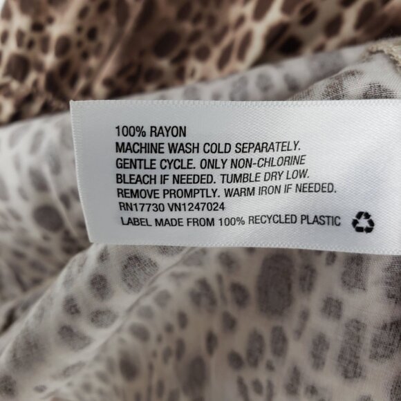 3/$25 A New Day Leopard Print Faux Wrap Dress XS Ruffle High Low Hem Brown - Picture 9 of 9